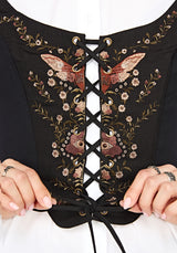 Siora Folklore Embroidered Corset Top - Black