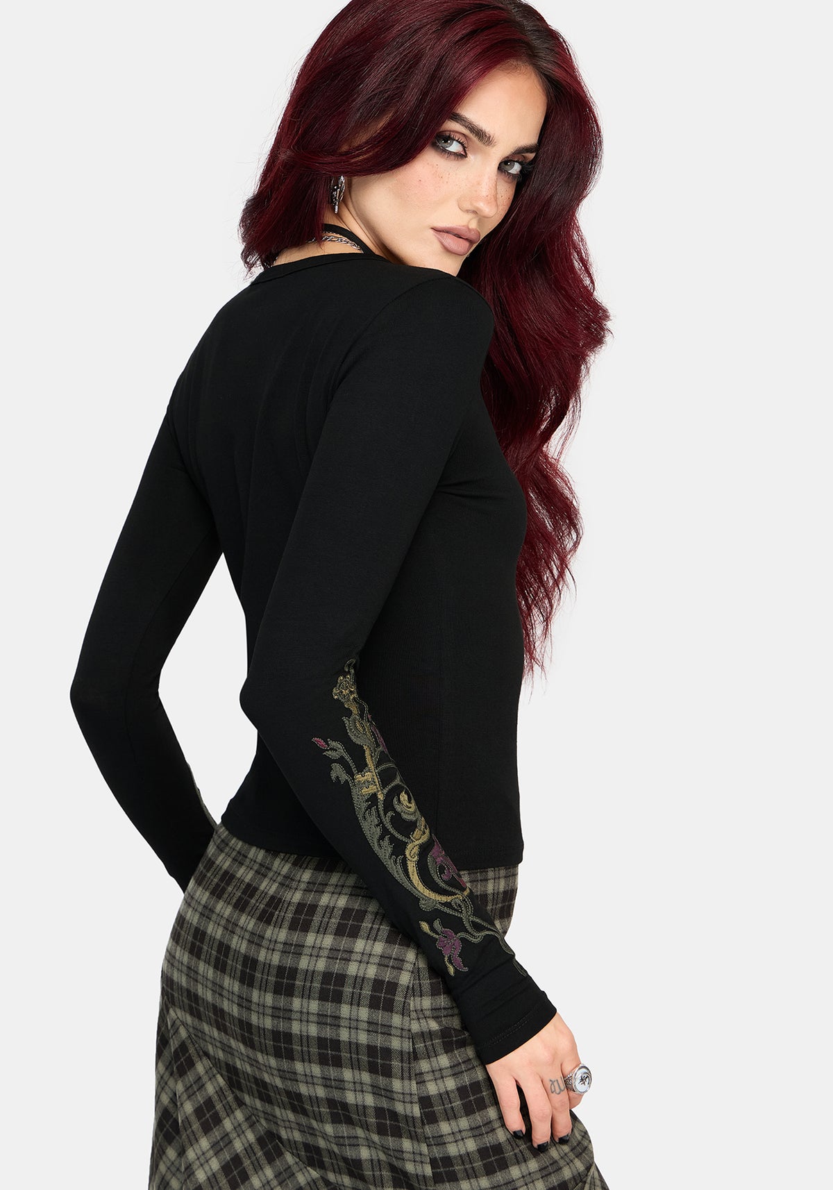 Ouro Long Sleeve Embroidered T-Shirt