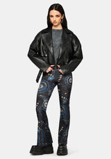 Elise Celestial Velour Split Hem Flare