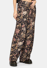 Triple Goddess Print Wide Leg Trouser