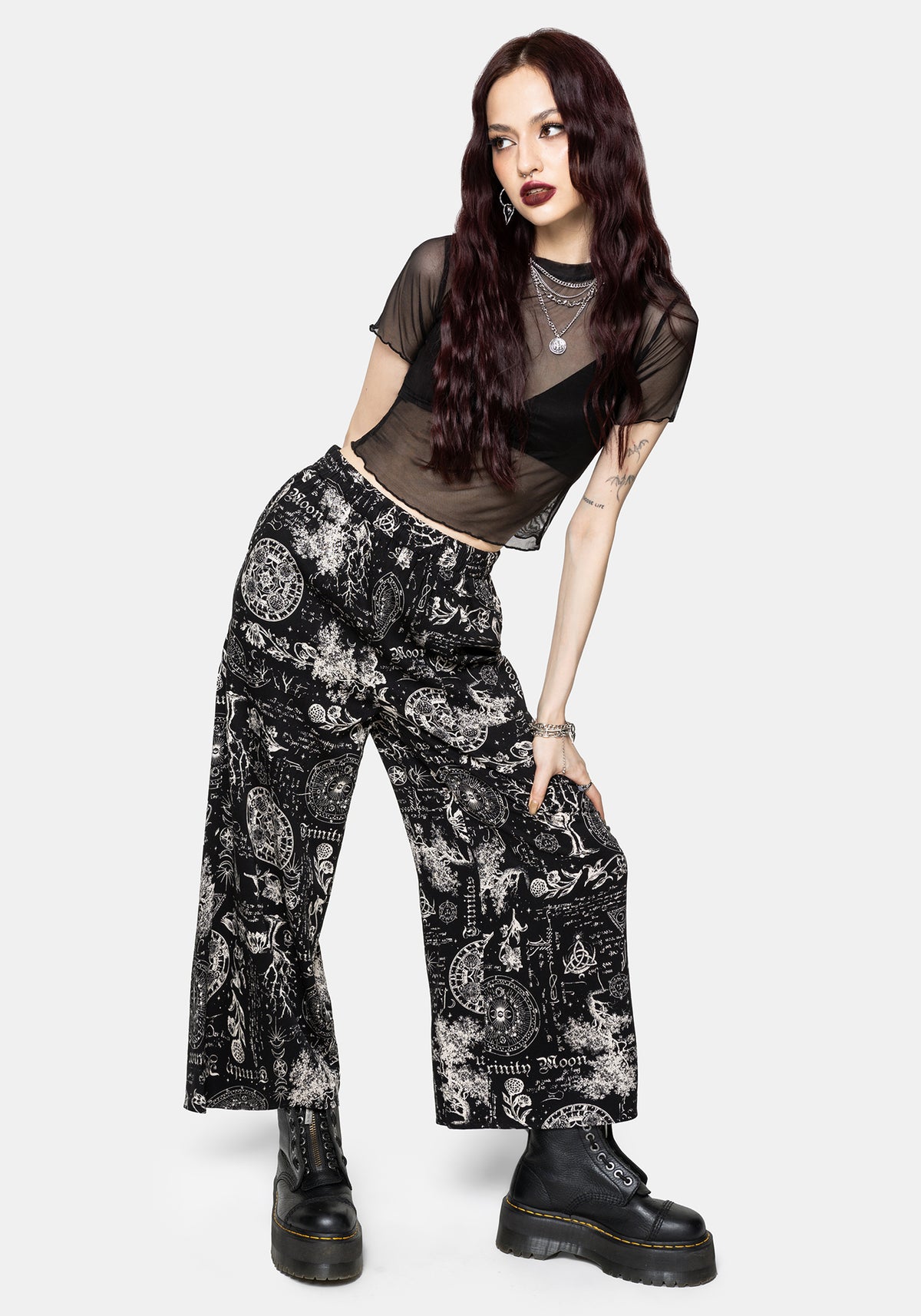 Trinity Moon Print Pull On Culotte