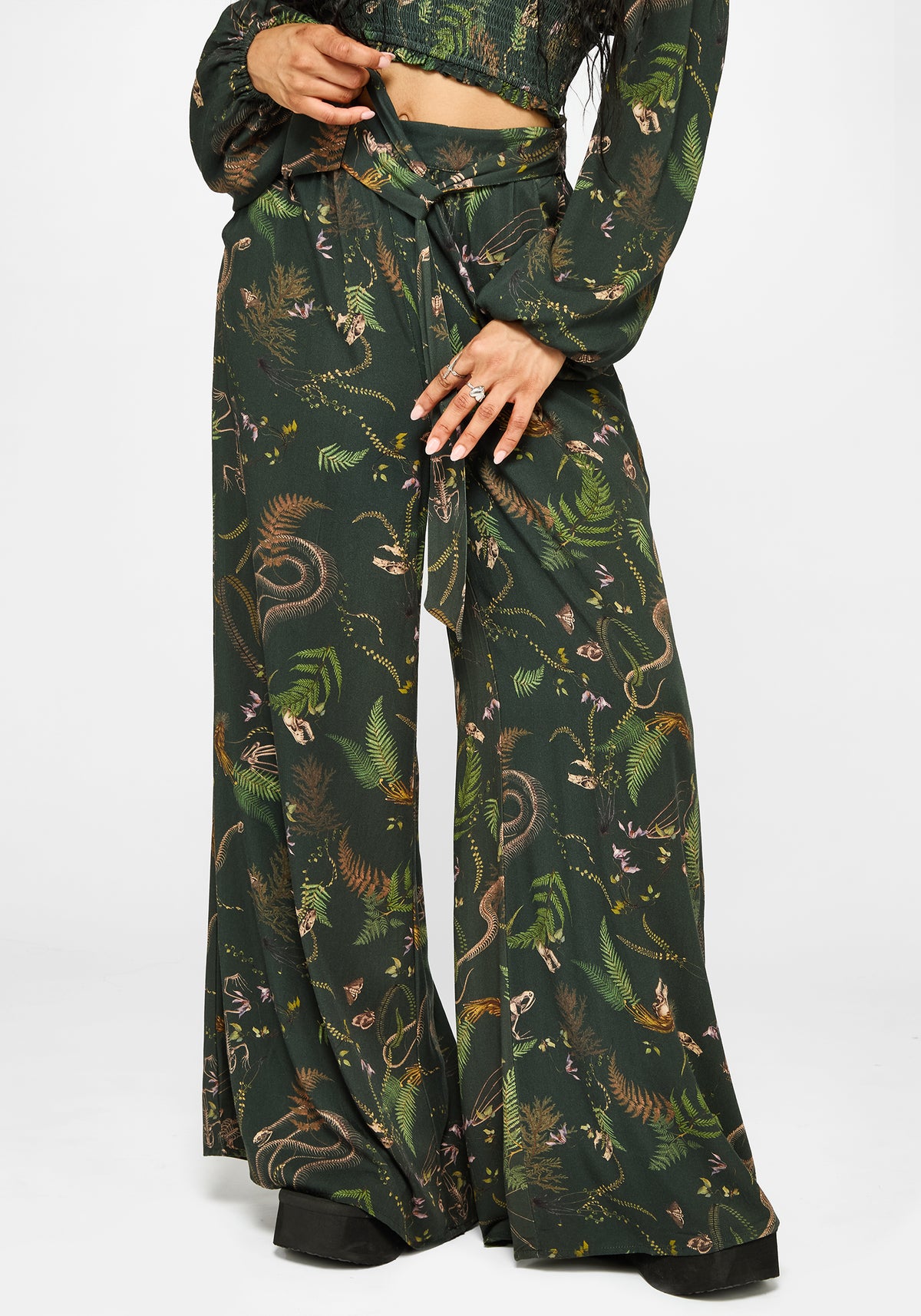 Noctaris Print Wide Leg Palazzo Pants