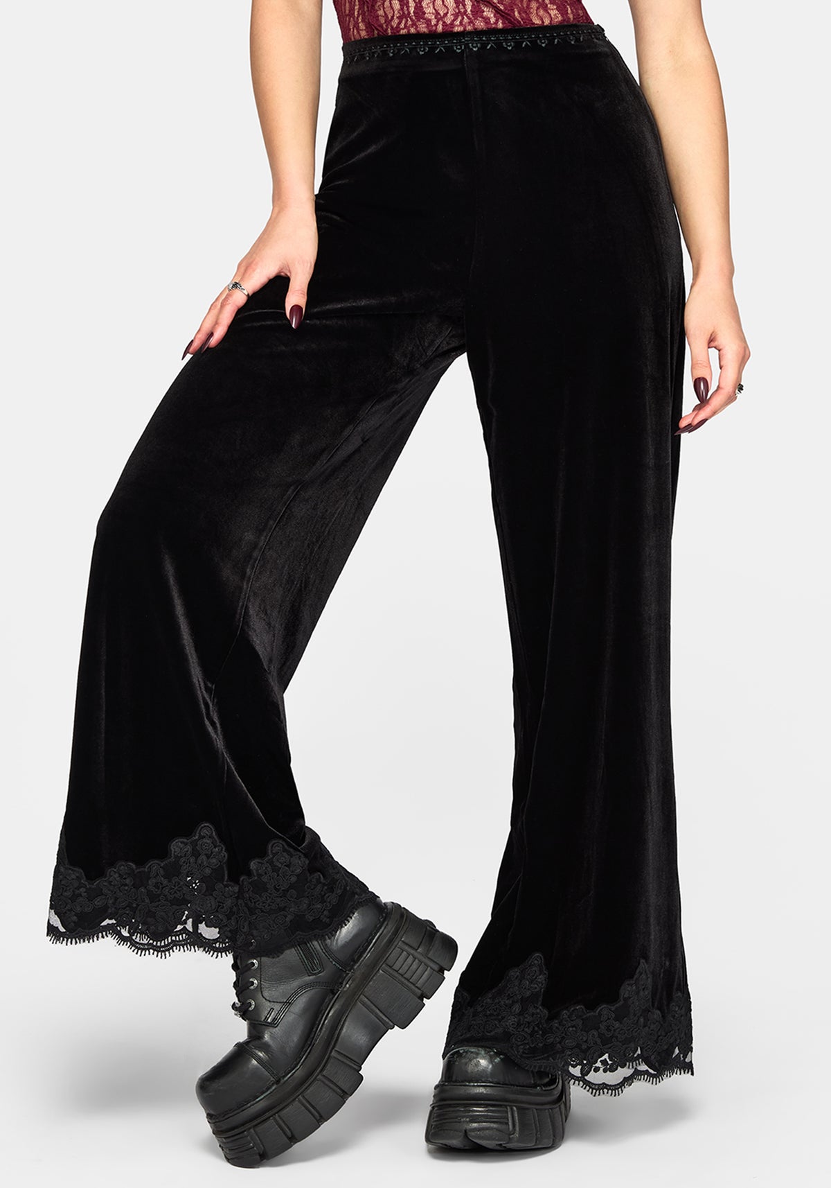 Velis Velour Wide Leg Trouser