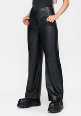 Talia Studded PU Wide Leg Trouser