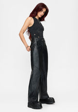 Talia Studded PU Wide Leg Trouser