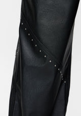 Talia Studded PU Wide Leg Trouser