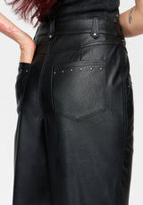 Talia Studded PU Wide Leg Trouser