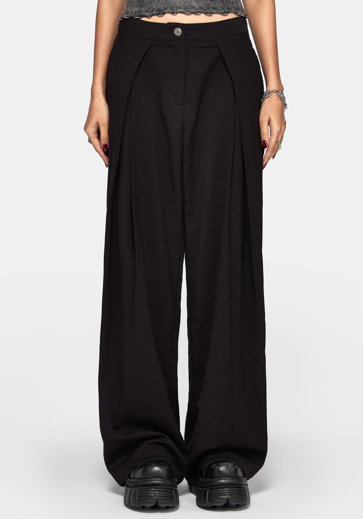 Devin Pleated Palazzo Trouser