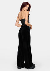 Tigris Embroidered Velour Wide Leg Trouser