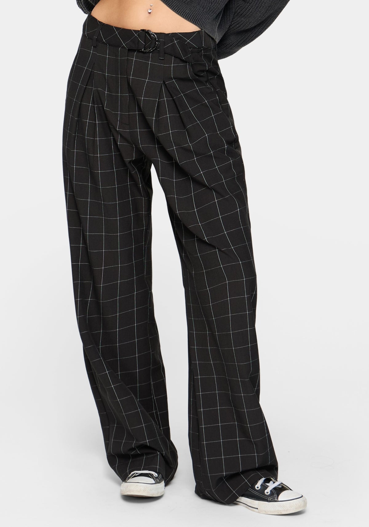 Brandi Check D-Ring Straight Leg Trouser