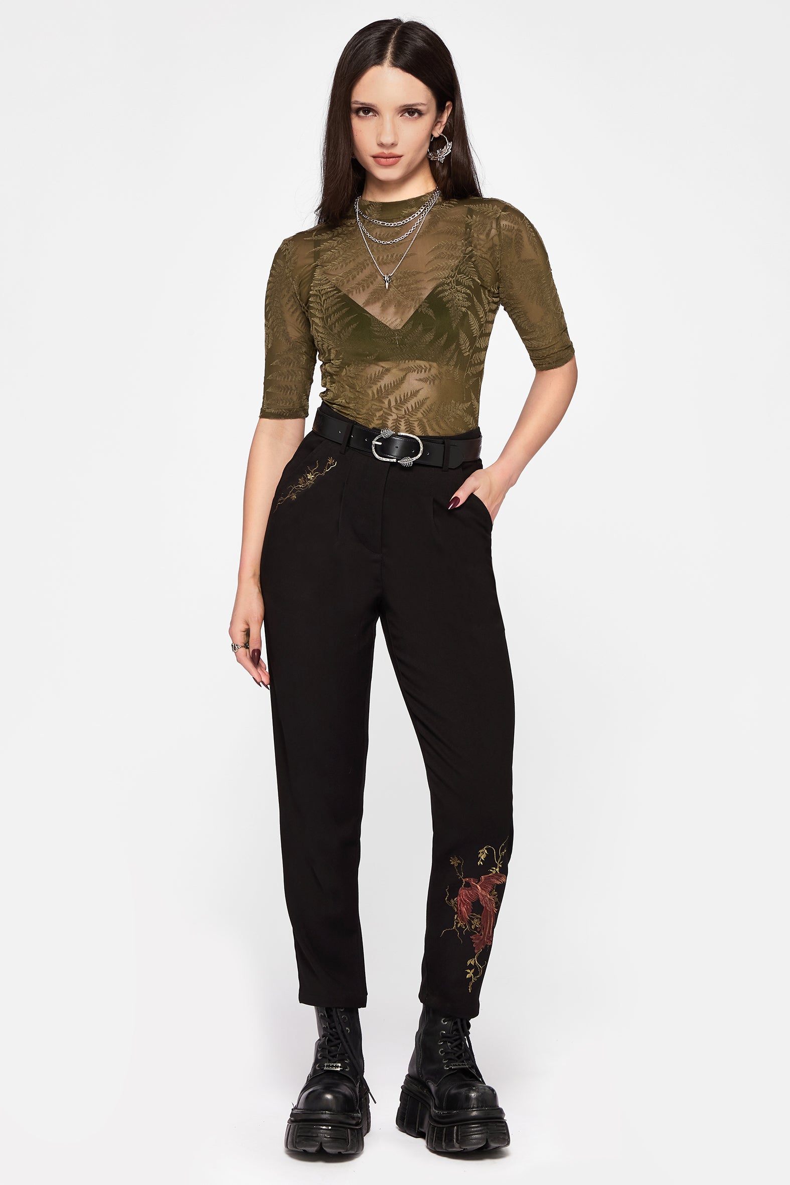 Phoenix Embroidered Tapered Trouser