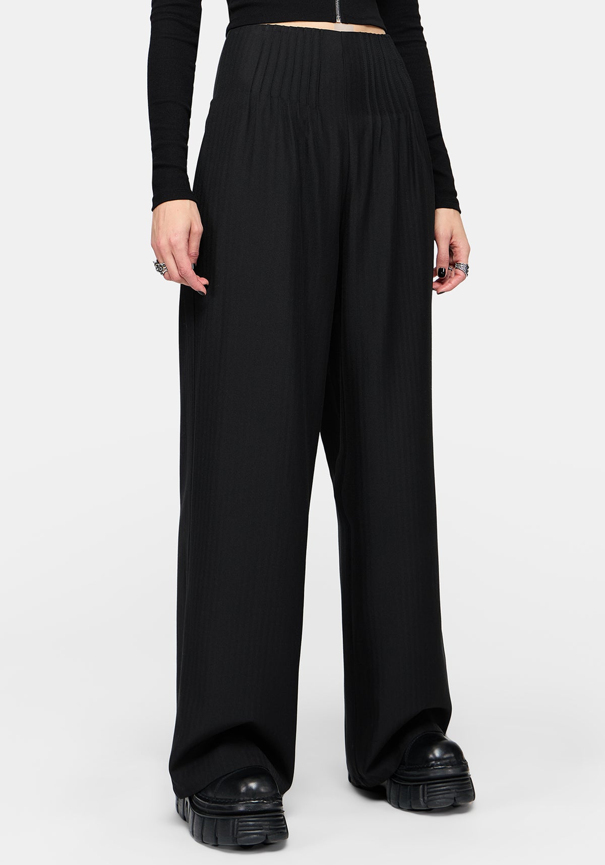 Suki Wide Leg Micro Pleated Trouser