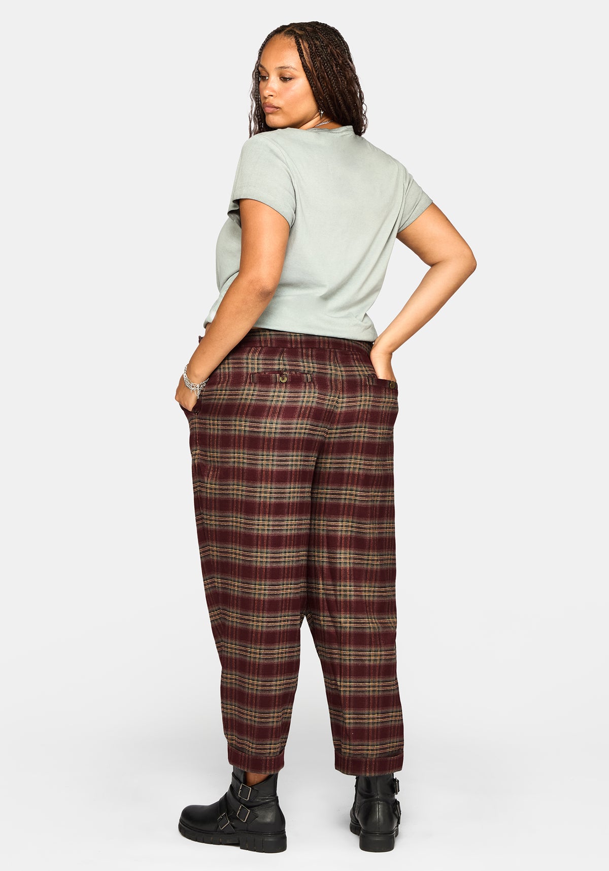 Cecily Buckle Balloon Trouser - Burgundy