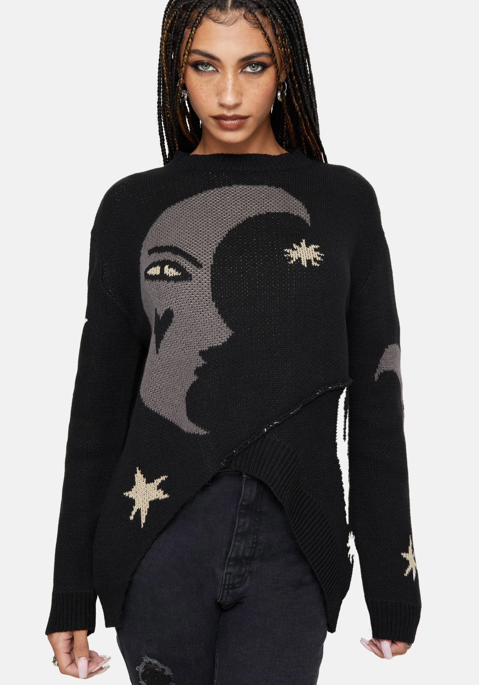 Vesper Cotton Asymmetric Knit Jumper – Disturbia