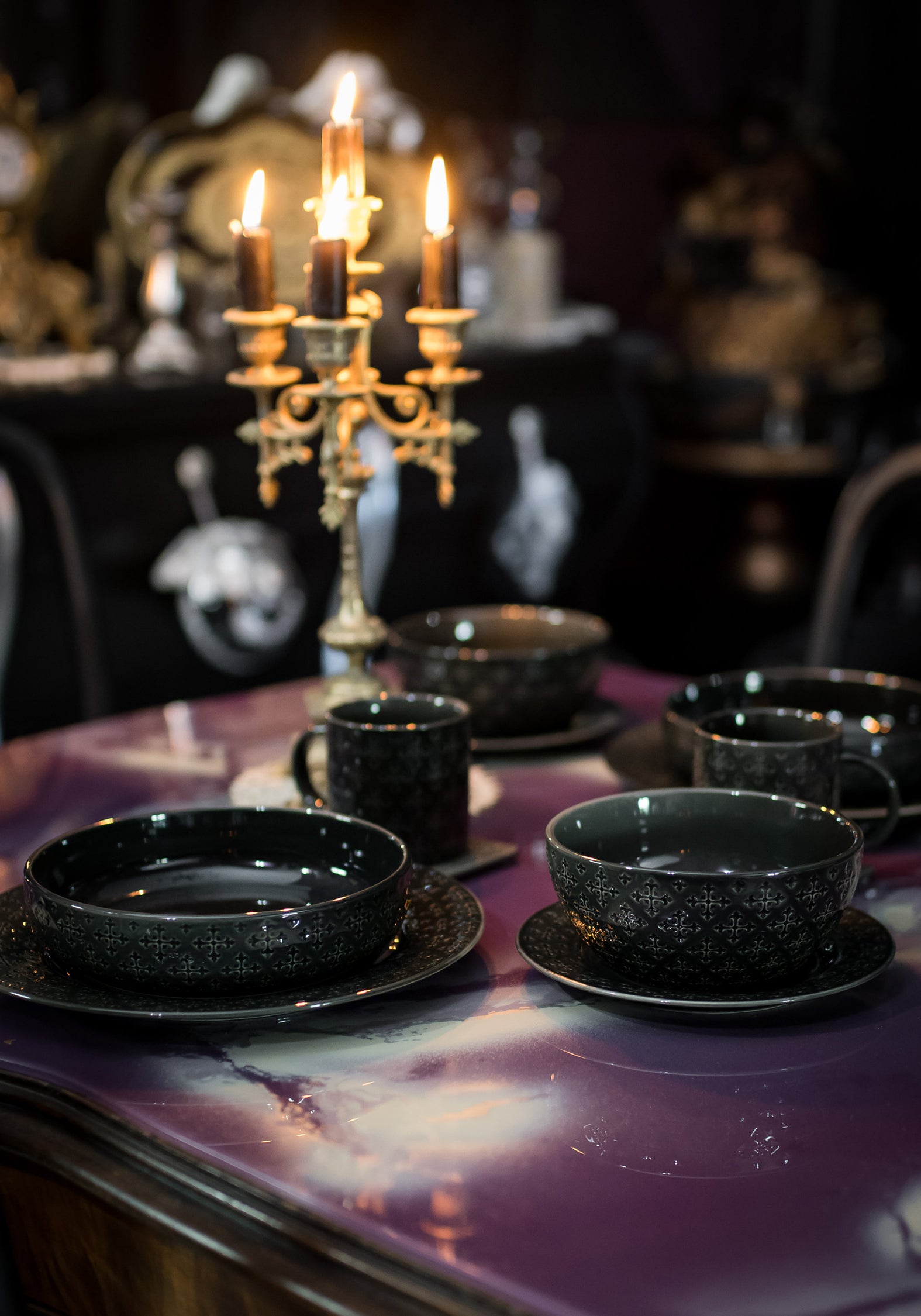 Crux Debossed Ombre Pasta Bowl  (4 Piece Set)