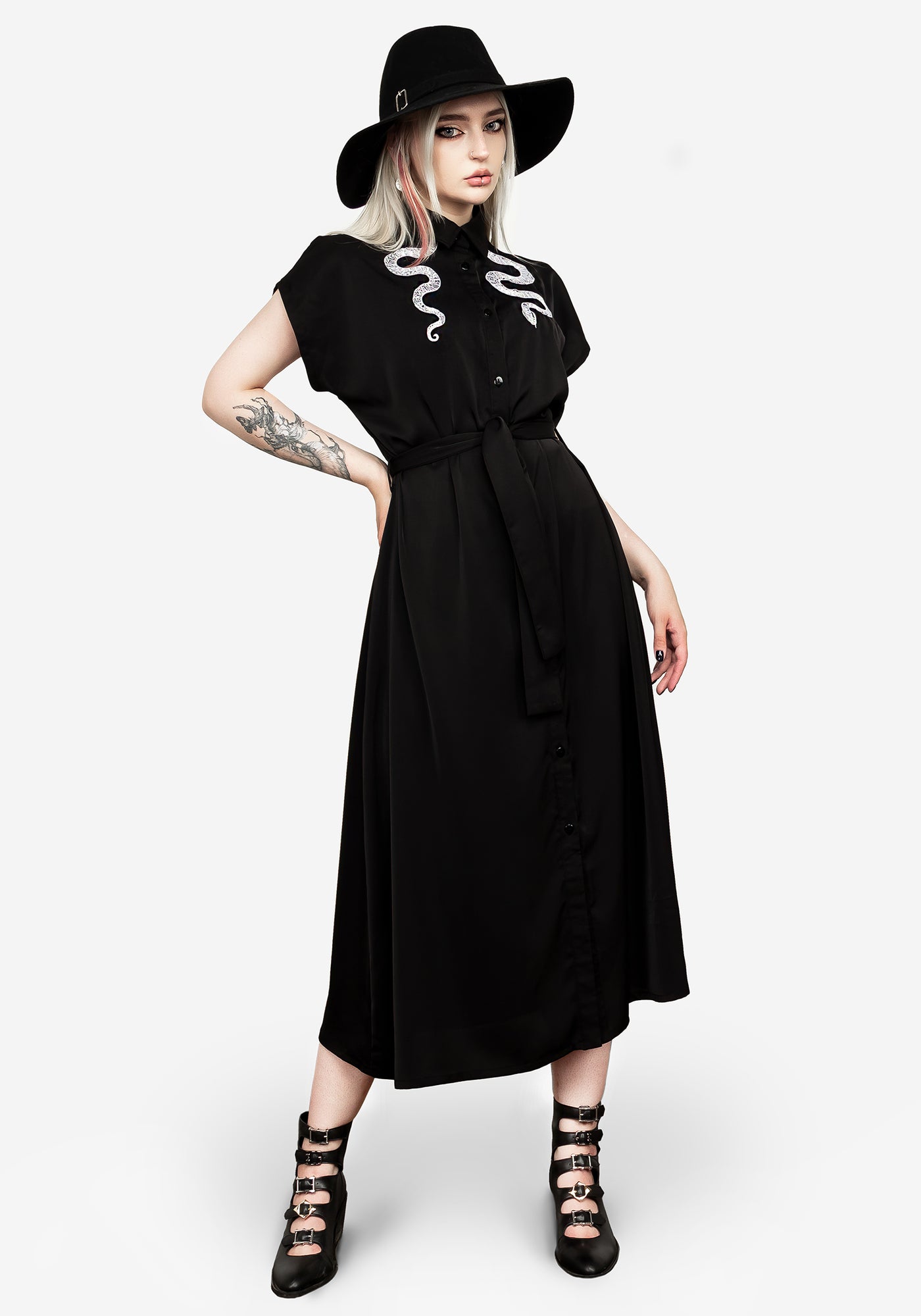 Slither Relaxed Midi Dress | Disturbia - Shop Women's Gothic