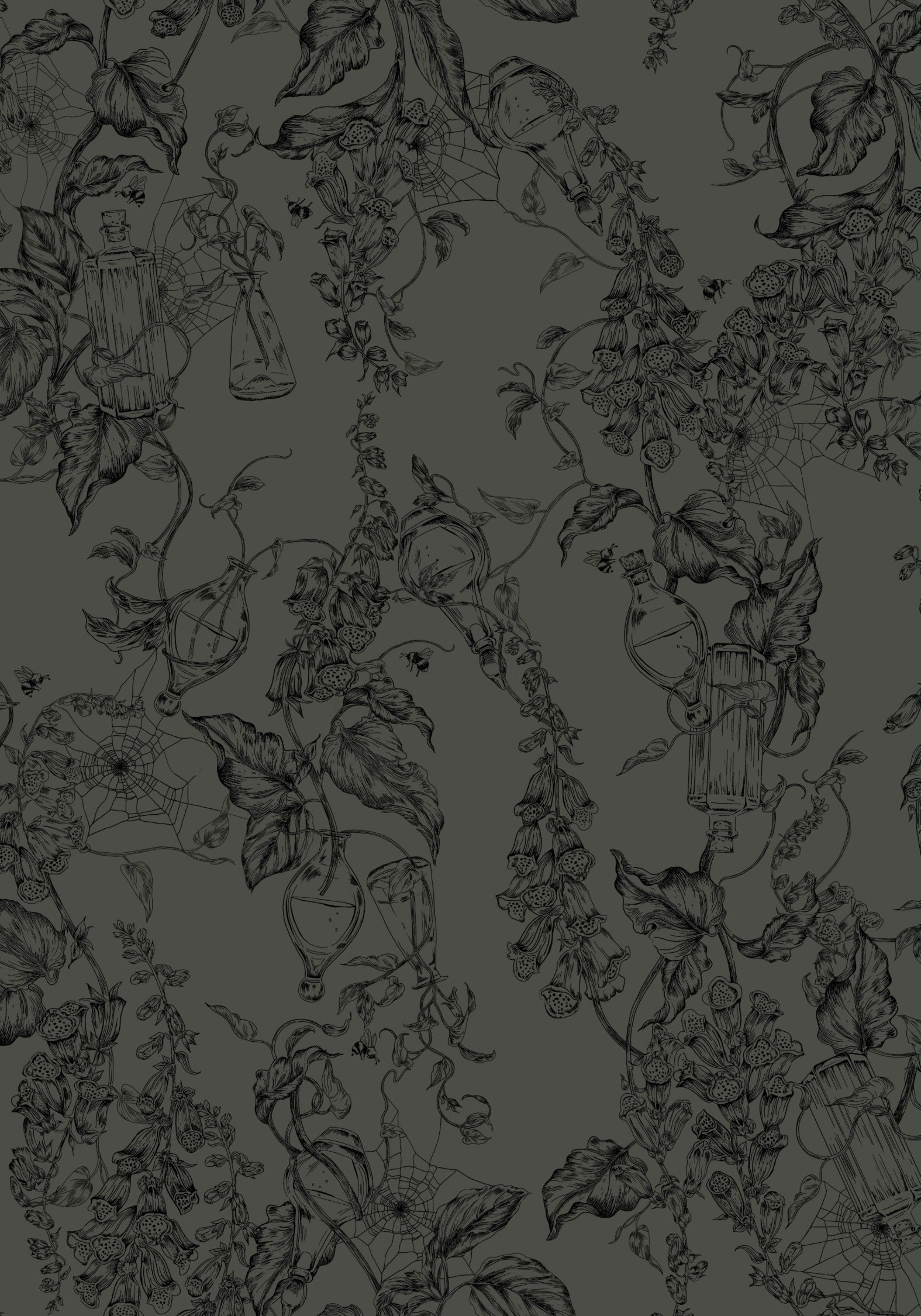 Orla Foxglove Potion Print Shirred Bodice Midaxi Dress
