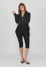 Tasha Eyelet Lace Up Capri