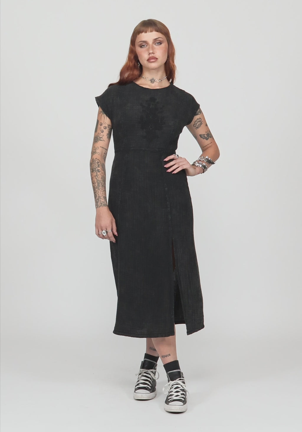 black smock midi dress Blake Embroidered Cotton Size:M(8-16) swatch:aubergine Best Navy Blue Velvet The ASOS DESIGN midi