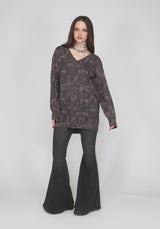 Diabolical V Neck Knit Sweater