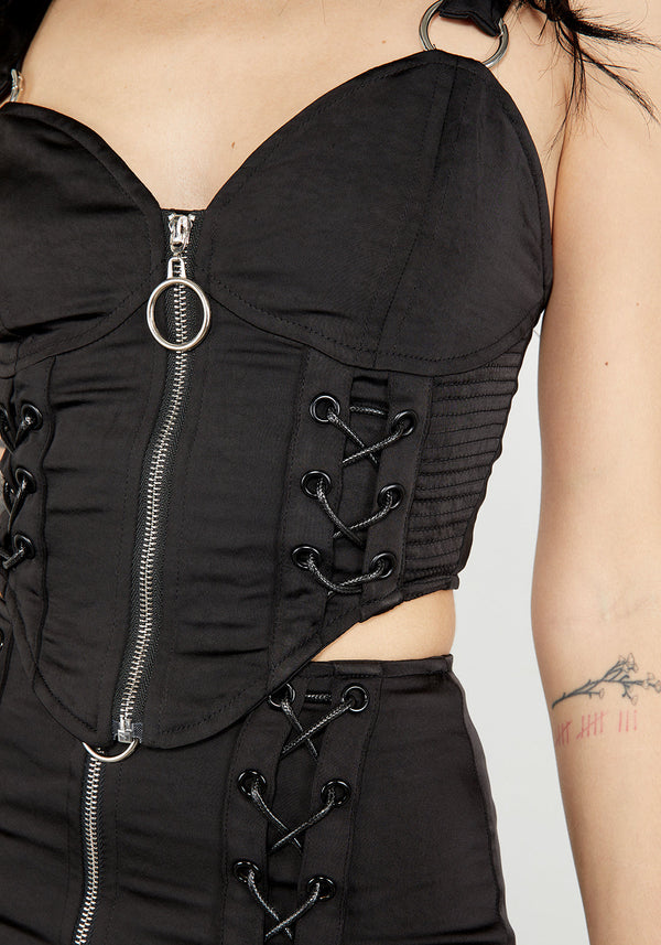 Immortelle Lace Up Corset Top