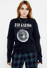 Bad Karma Distressed Layered T-Shirt