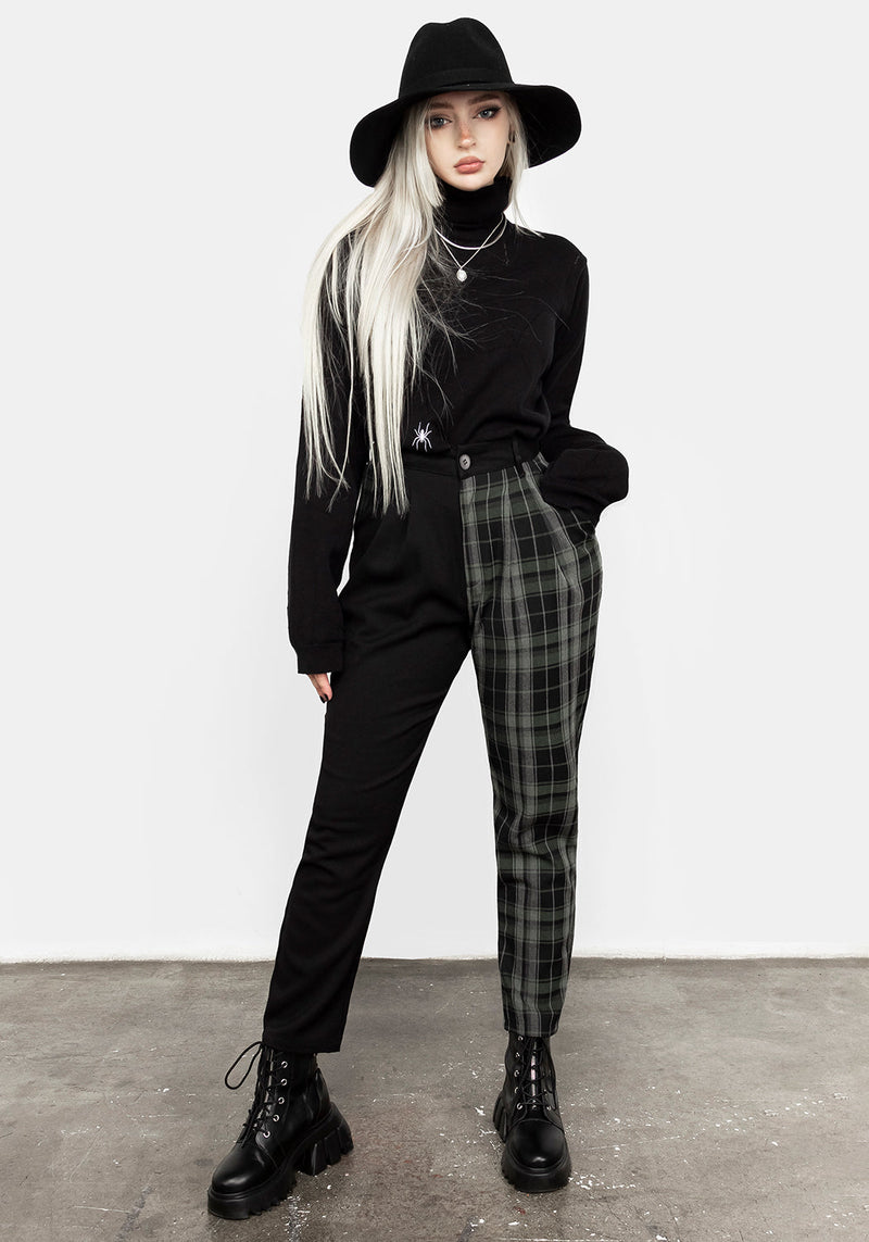 Checkmate High Waist Tapered Trousers