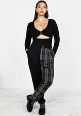 Checkmate High Waist Tapered Trousers