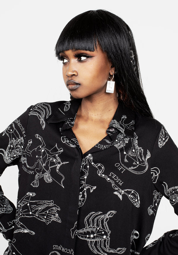 Zodiac Oversized Asymmetric Shirt
