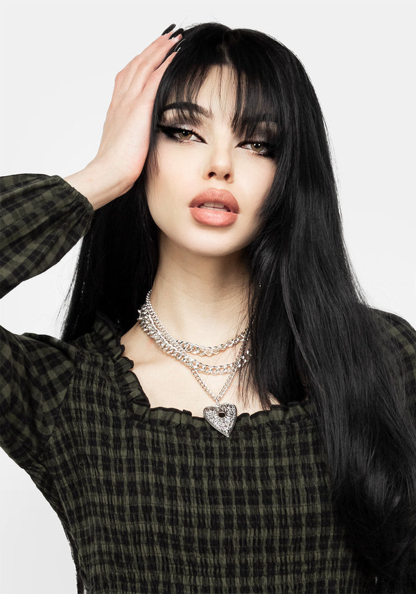 Terra Gingham Shirred Top