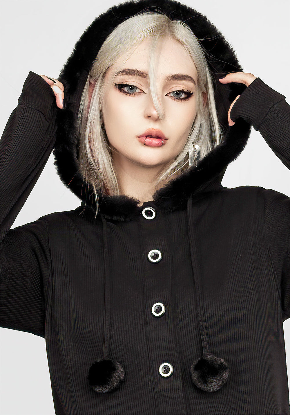 トップス Doublet - CHEERLEADING POMPON CARDIGAN Doublet Black Broken Heart Cardigan Doublet