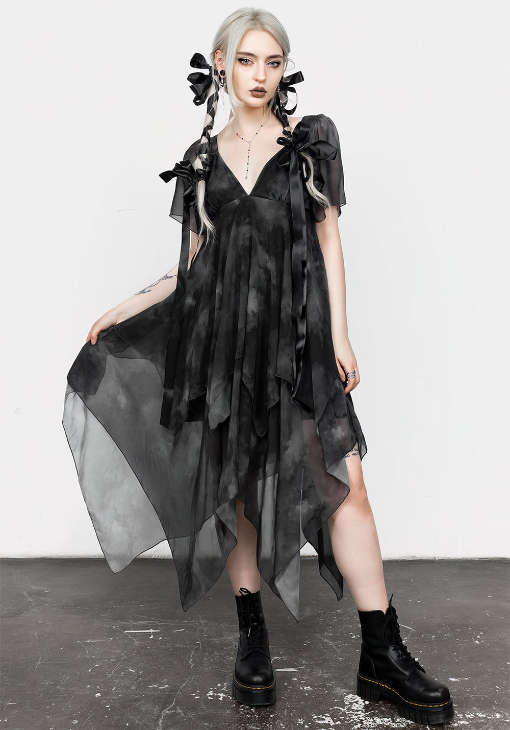Tempest Layered Midi Dress | Disturbia - Shop Women's Gothic, Alternative & Dark Romantic Fashion, Accessories & Homeware Tempest Layered Midi Dress | Disturbia - Shop Women's Gothic, Alternative & Dark Romantic Fashion, Accessories & Homeware