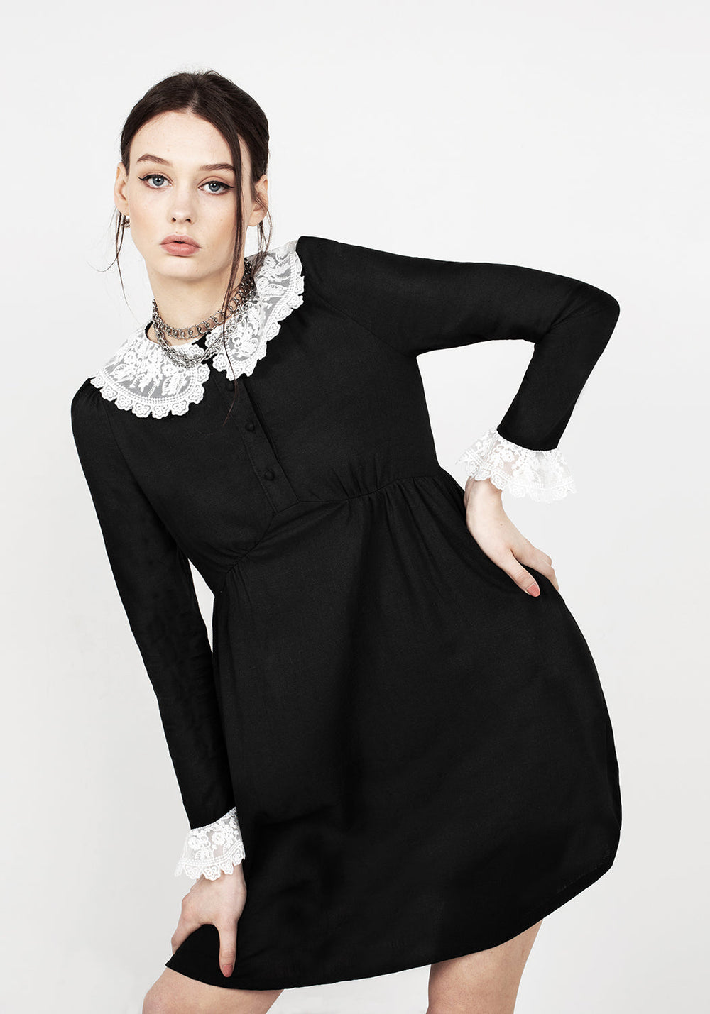 Gloaming Lace Collar Linen Dress | Disturbia - Shop Women's Gothic
