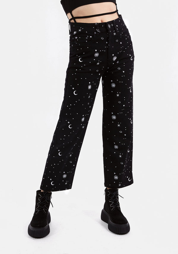 CELESTIAL EMBROIDERED JEANS