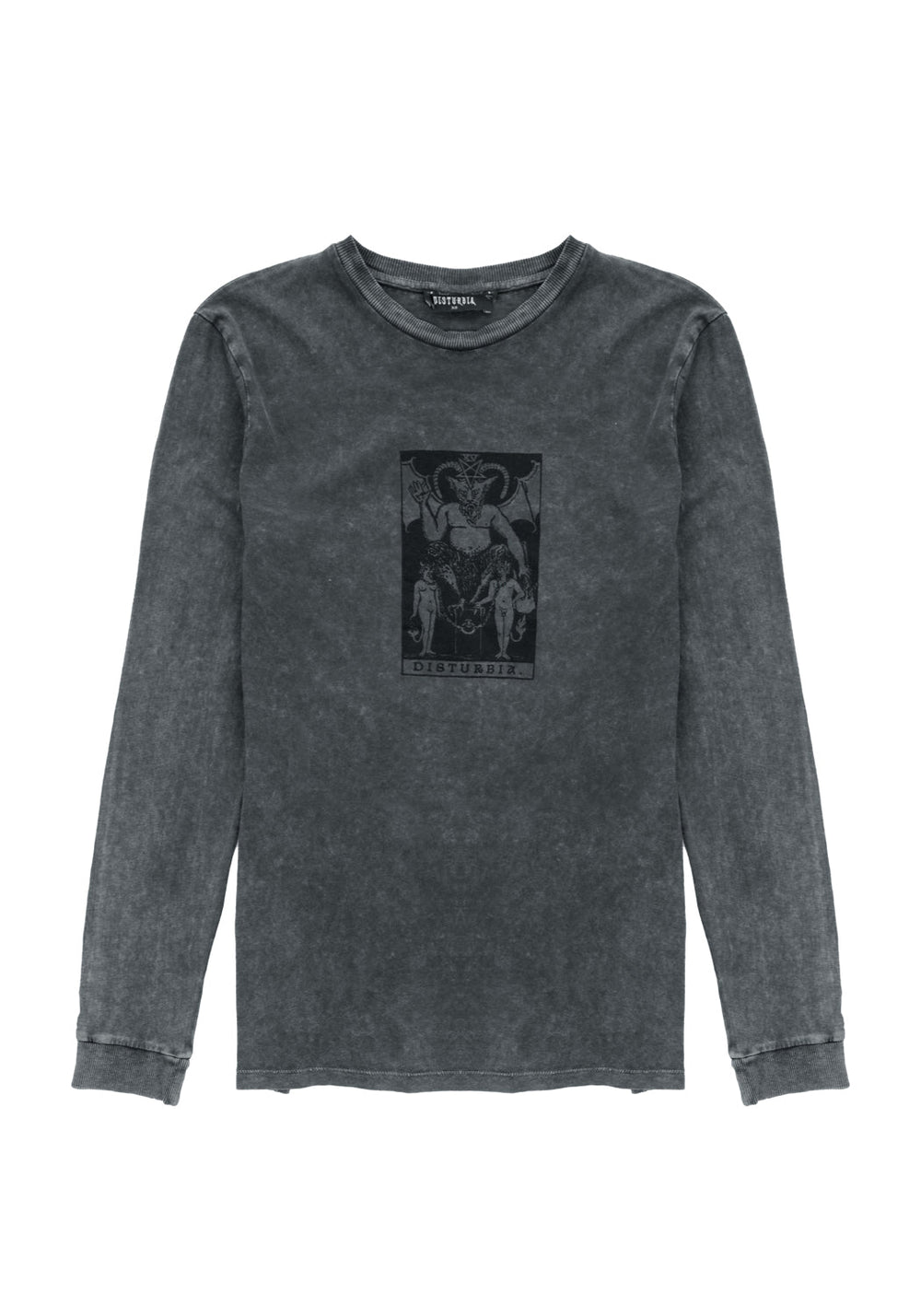 Tarot Grey Acid Wash Long Sleeve Tee | Disturbia - Shop Women's
