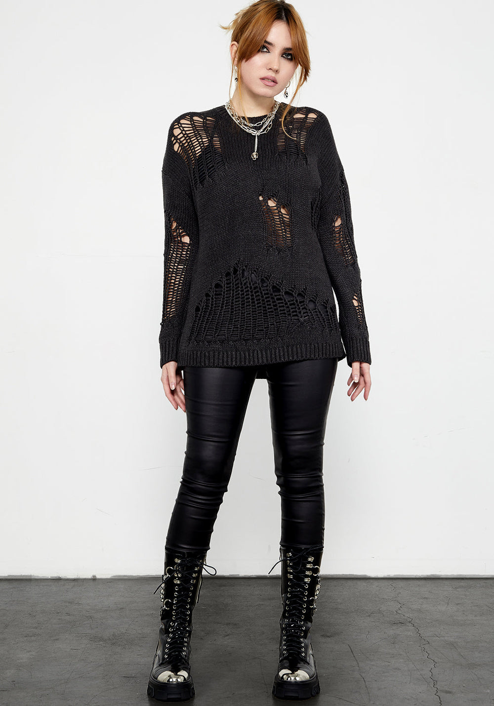 Destructo Distressed Sweater | Disturbia - Shop Women's Gothic