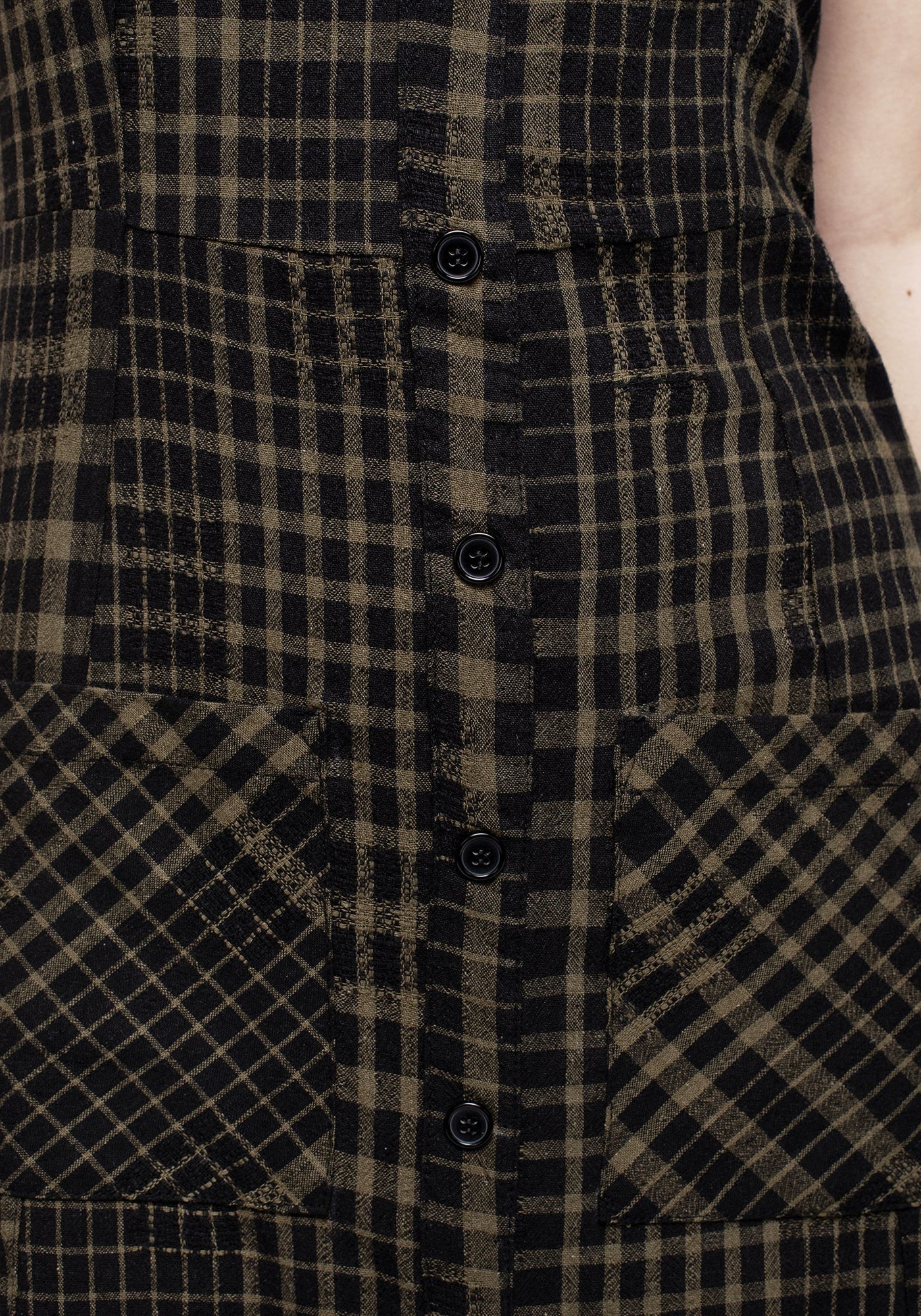 Dropout Check Sleeveless Button Down Midaxi Dress | Disturbia