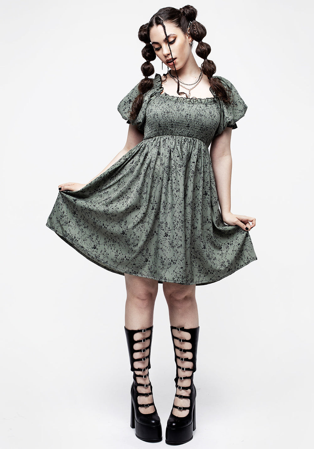 ワンピース Katie grunge doll dress Dollface Dress in Black and White | Retro Style Dresses – Vixen by
