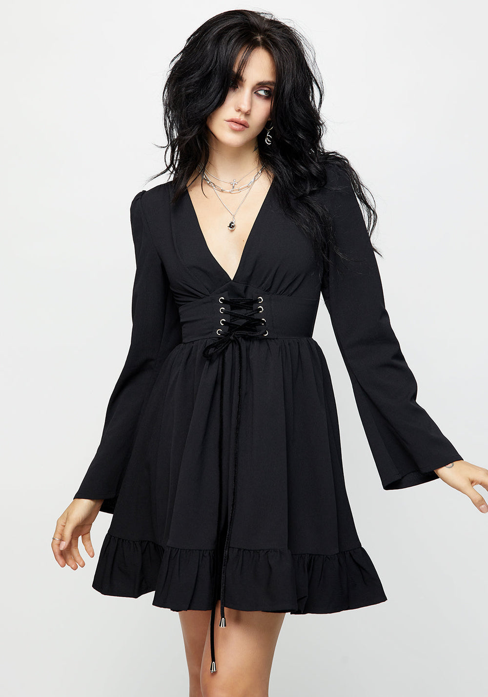 Aura Lace Up Mini Dress | Disturbia