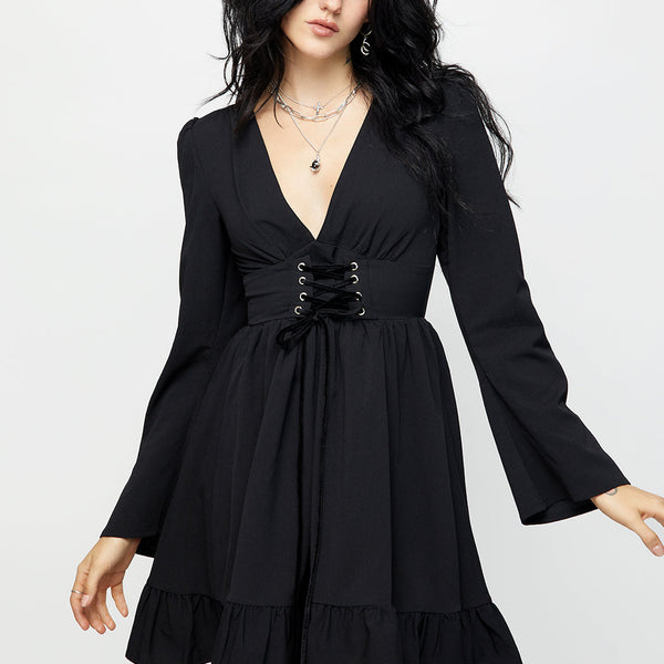 Aura Lace Up Mini Dress | Disturbia - Shop Women's Gothic, Alternative &  Dark Romantic Fashion, Accessories & Homeware