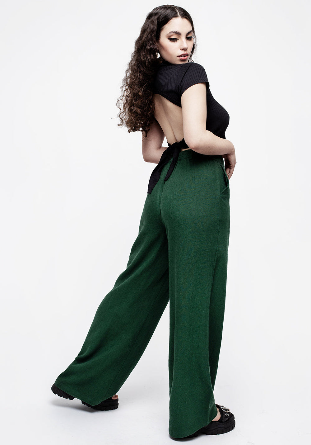 【CAMBIO】Botanical Gobelin Wide Pants CAMBIO】Botanical Gobelin Wide Pants Women's Organic Twill