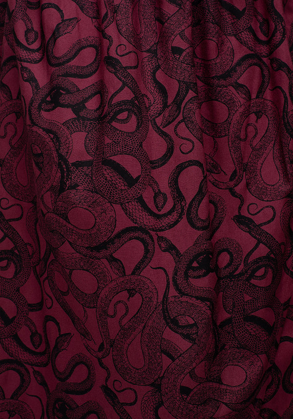 Ophidia Snakes Print Wrap Skirt - Red