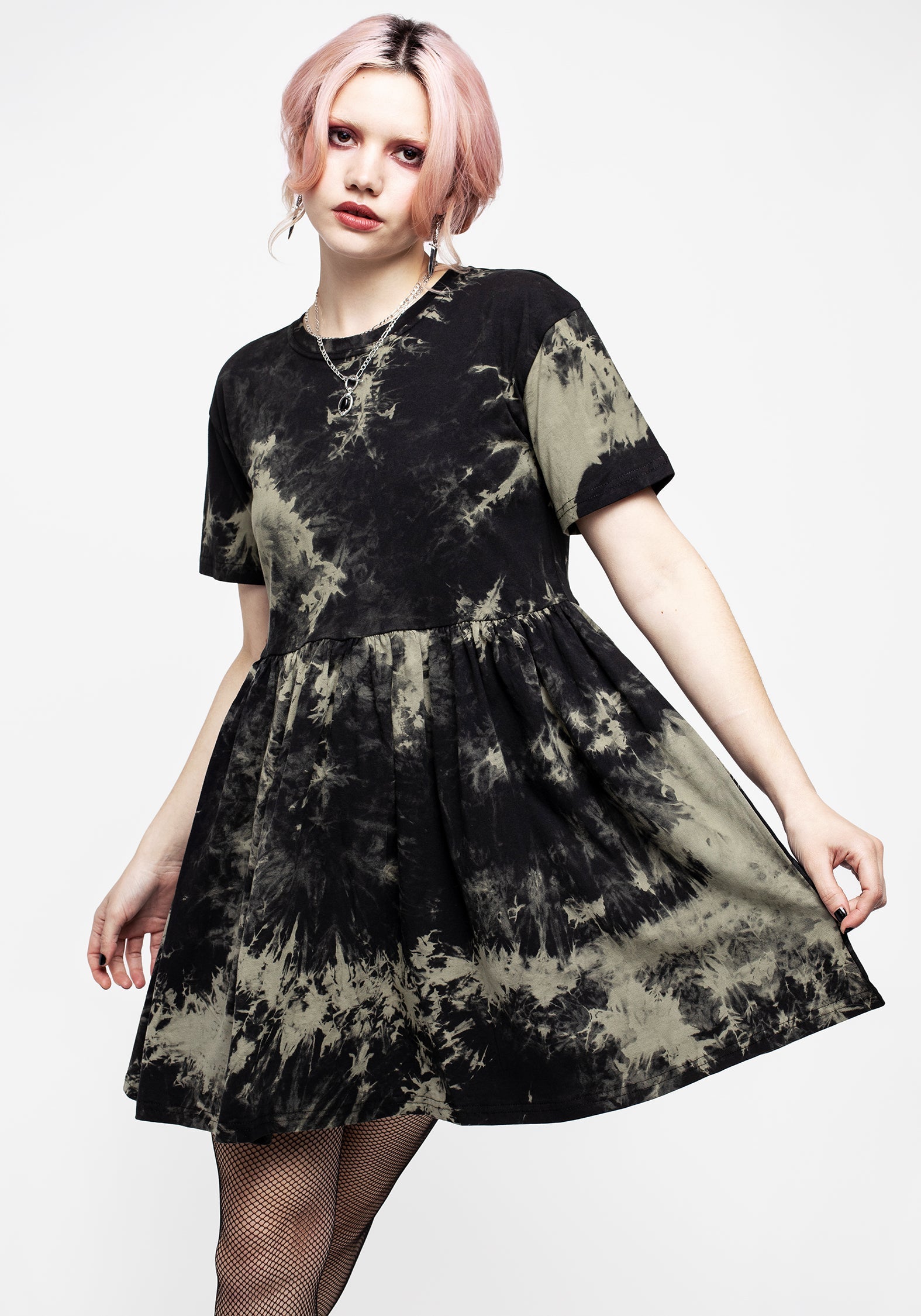 black tie dye dress Grievance Tie Dye Skater Dress
