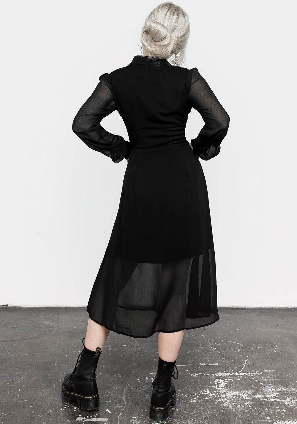 Nancy Sheer Midi Shirt Dress | Disturbia - Shop Women's Gothic, Alternative & Dark Romantic Fashion, Accessories & Homeware Nancy Sheer Midi Shirt Dress | Disturbia - Shop Women's Gothic, Alternative & Dark Romantic Fashion, Accessories & Homeware