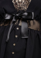 Mortuary Lace Button Up Mini Dress