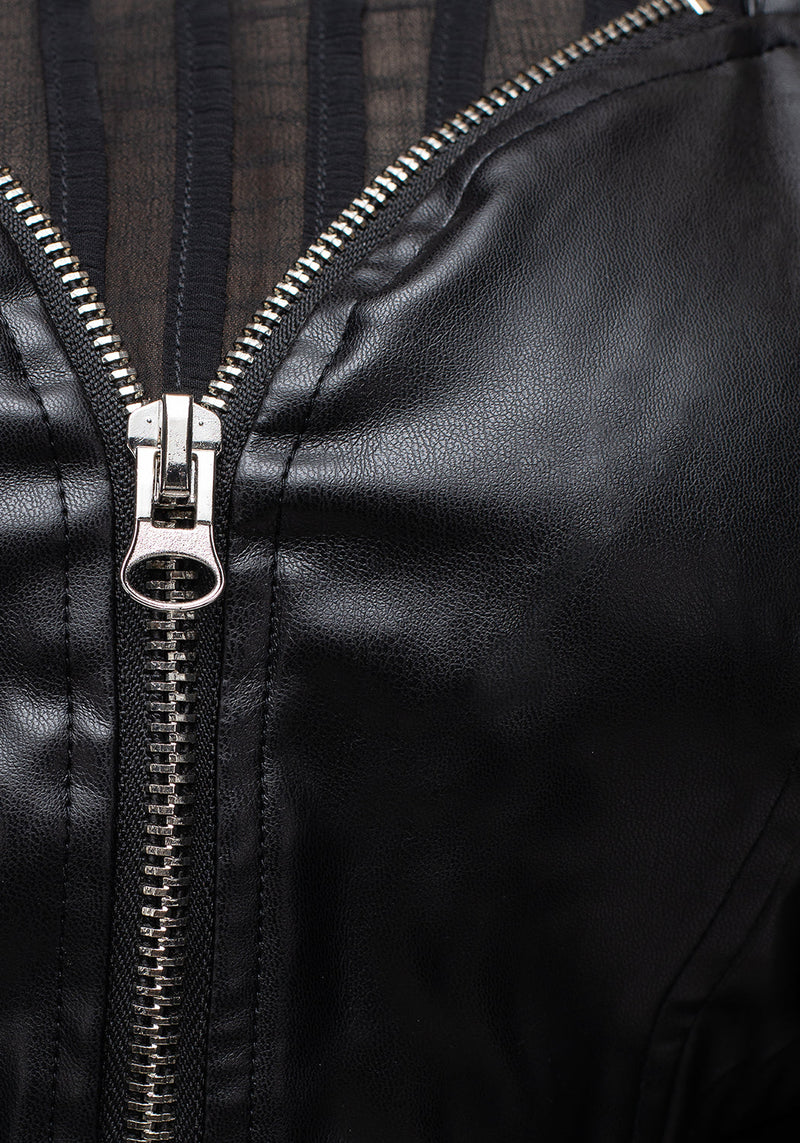 Runaway PU Leather Zipped Bralet