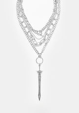 Sword Multichain Necklace