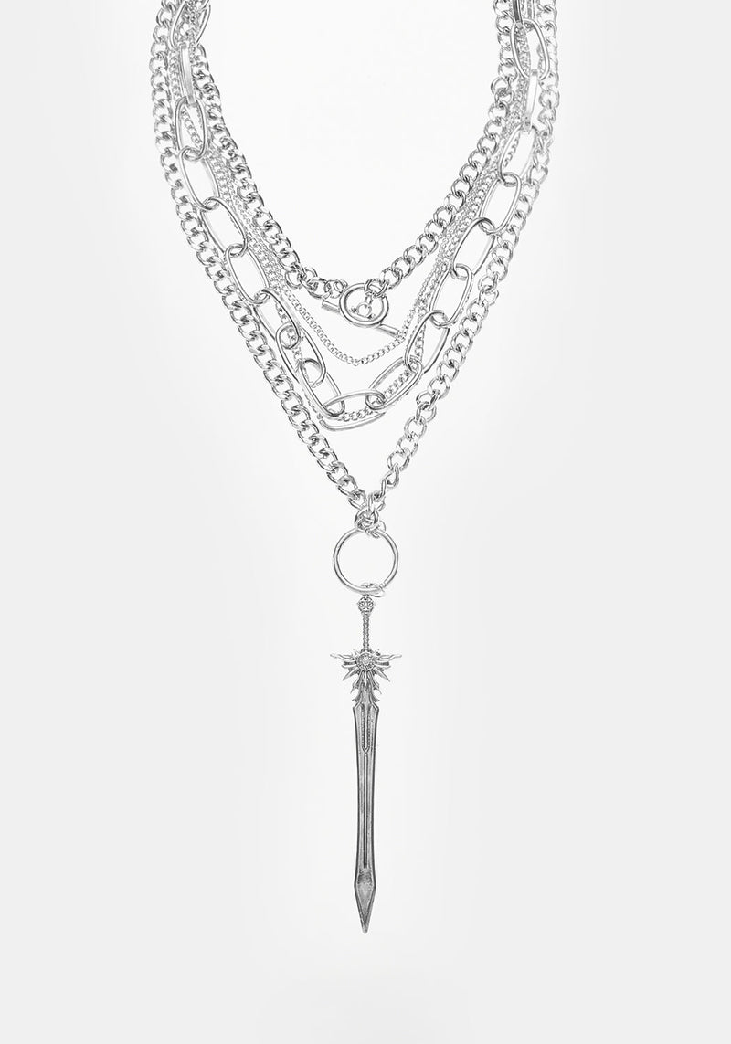 Sword Multichain Necklace